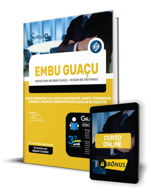 Estude com a Apostila concurso Prefeitura de Embu Guaçu - SP 2022 - Agente Administrativo - Guru dos Concursos