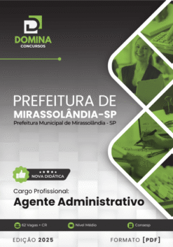 Apostila Agente Administrativo Mirassolândia SP 2025