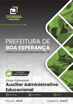 Apostila Auxiliar Administrativo Educacional Boa Esperança MG 2025