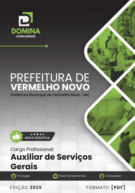 Apostila Auxiliar Serviços Gerais Vermelho Novo MG 2025 1 Apostila Auxiliar Serviços Gerais Vermelho Novo MG 2025