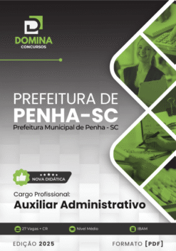 Apostila Prefeitura Penha SC 2025 Auxiliar Administrativo