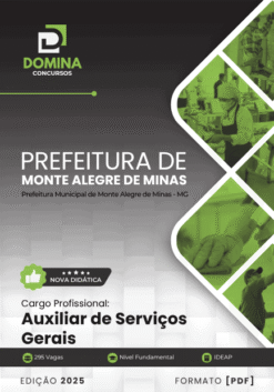 Apostila Auxiliar de Serviços Gerais Monte Alegre de Minas MG 2025