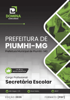 Apostila Secretária Escolar Piumhi MG 2026