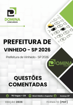 150 Questões Comentadas Concurso Vinhedo SP 2026