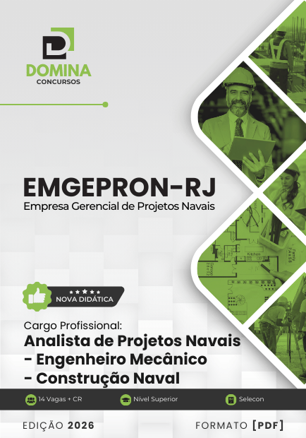 Apostila Analista de Projetos Navais Engenheiro Mecânico Construção Naval EMGEPRON RJ 2026 1 Apostila Analista de Projetos Navais Engenheiro Mecânico Construção Naval EMGEPRON RJ 2026