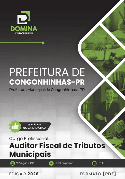 Apostila Auditor Fiscal de Tributos Congonhinhas PR 2026 1 Apostila Auditor Fiscal de Tributos Congonhinhas PR 2026