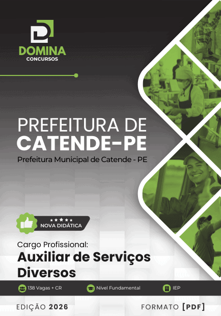 Apostila Auxiliar de Serviços Diversos Catende PE 2026 1 Apostila Auxiliar de Serviços Diversos Catende PE 2026