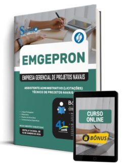 Apostila EMGEPRON 2026 - Técnico de Projetos Navais - Assistente Administrativo (Licitações)