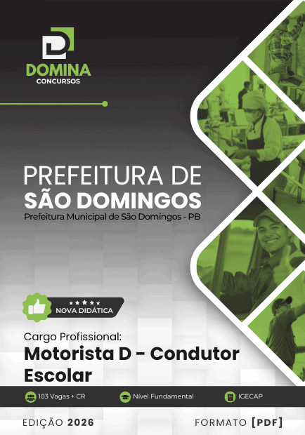 Apostila Motorista Condutor Escolar São Domingos PB 2026 1 Apostila Motorista Condutor Escolar São Domingos PB 2026