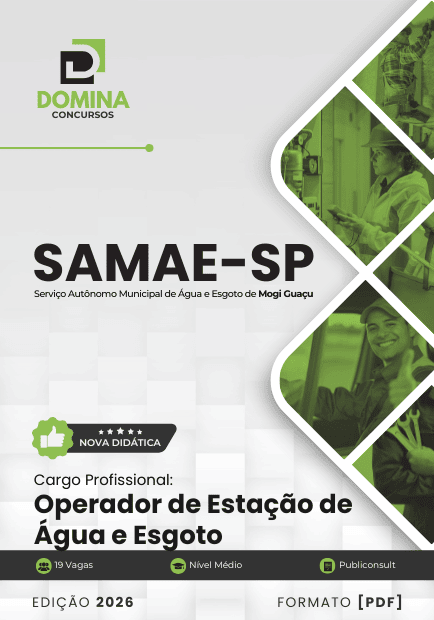 Apostila Operador de Estação de Água e Esgoto Samae Mogi Guaçu SP 2026 1 Apostila Operador de Estação de Água e Esgoto Samae Mogi Guaçu SP 2026