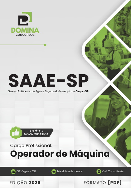 Apostila Operador de Máquinas SAAE Garça SP 2026 2 Apostila Operador de Máquinas SAAE Garça SP 2026