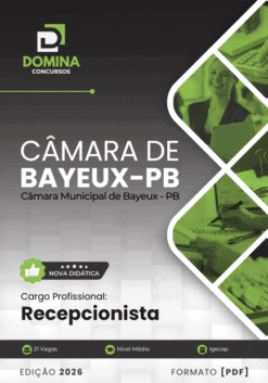Apostila Recepcionista Câmara de Bayeux PB 2026
