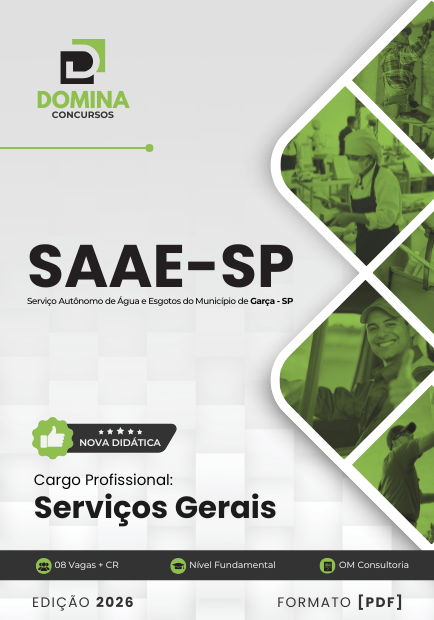 Apostila Serviços Gerais SAAE Garça SP 2026 2 Apostila Serviços Gerais SAAE Garça SP 2026