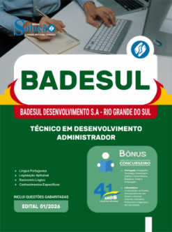 Apostila BADESUL 2026 - Técnico em Desenvolvimento - Administrador