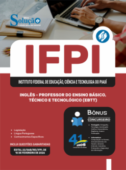 Apostila IFPI 2026 - Professor do Ensino Básico, Técnico e Tecnológico (EBTT) - Inglês