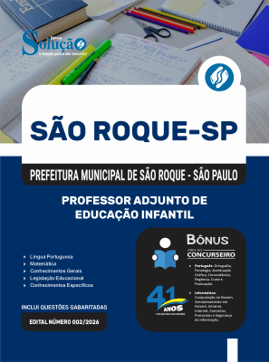 Apostila Prefeitura de São Roque - SP 2026 - Professor Adjunto de Educação Infantil 3 Apostila Prefeitura de São Roque - SP 2026 - Professor Adjunto de Educação Infantil