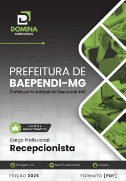 Apostila Recepcionista Baependi MG 2026