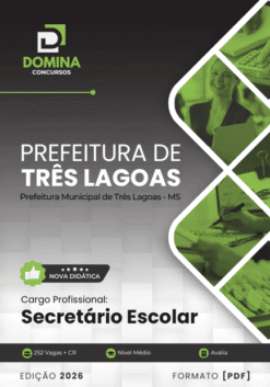 Apostila Secretário Escolar Três Lagoas MS 2026