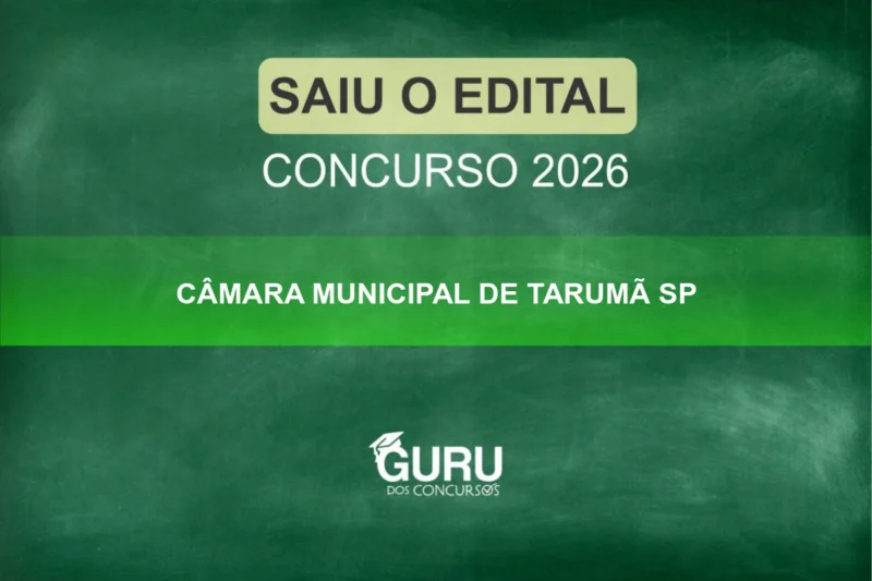 Concurso Câmara de Tarumã SP: Edital Publicado! Nível Médio e R$ 2.660 1 featured 4