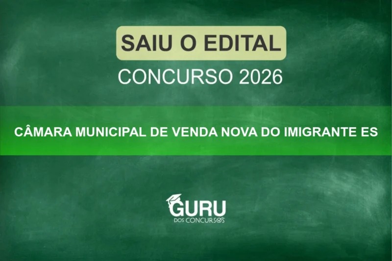 Câmara Venda Nova ES: Edital com 36 vagas e salários até R$ 5 mil! 1 featured