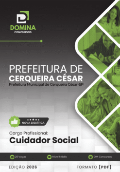 Apostila Cuidador Social Cerqueira César SP 2026