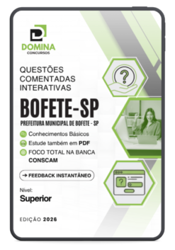 Bofete SP CONSCAM - Nível Superior | Questões Comentadas 2026