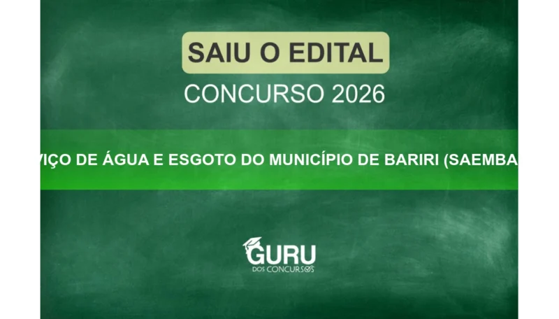 SAEMBA Bariri (SP): Salários de R$3.897 + R$1.200 VA! Edital!