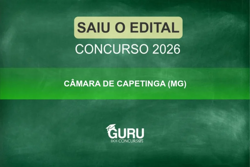 Concurso Câmara Capetinga: Procurador Jurídico, R$ 5.500! Detalhes