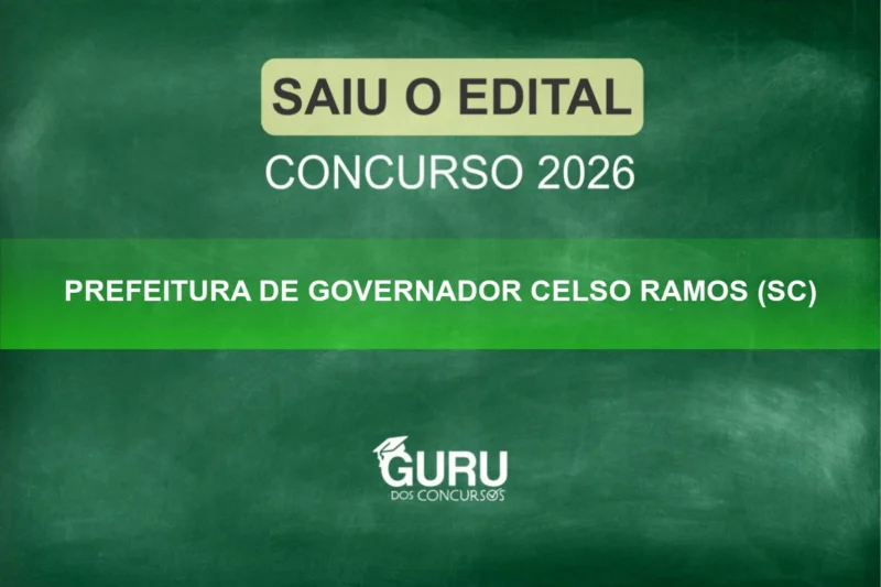 Concurso Gov Celso Ramos (SC): Salários até R$ 16 mil!