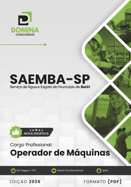 Operador de Máquinas SAEMBA SP | Apostila 2026 1 Operador de Máquinas SAEMBA SP | Apostila 2026