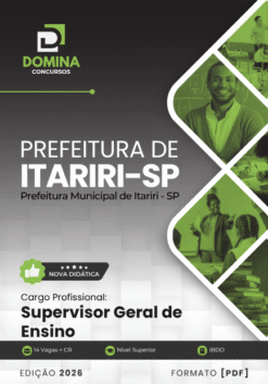 Supervisor Geral de Ensino Itariri SP | Apostila 2026