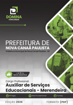 Auxiliar de Serviços Educacionais Merendeira Nova Canaã Paulista SP | Apostila 2026