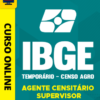 Curso Preparatório: IBGE - Temporário - Censo Agro - Agente Censitário Supervisor | Completo 2026