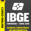 Curso Preparatório: IBGE - Temporário - Censo Agro - Agente Censitário de Informática | Completo 2026