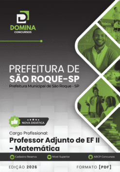 Professor de Matemática Prefeitura São Roque SP | Apostila 2026