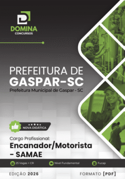 Encanador e Motorista Gaspar SC | Apostila 2026
