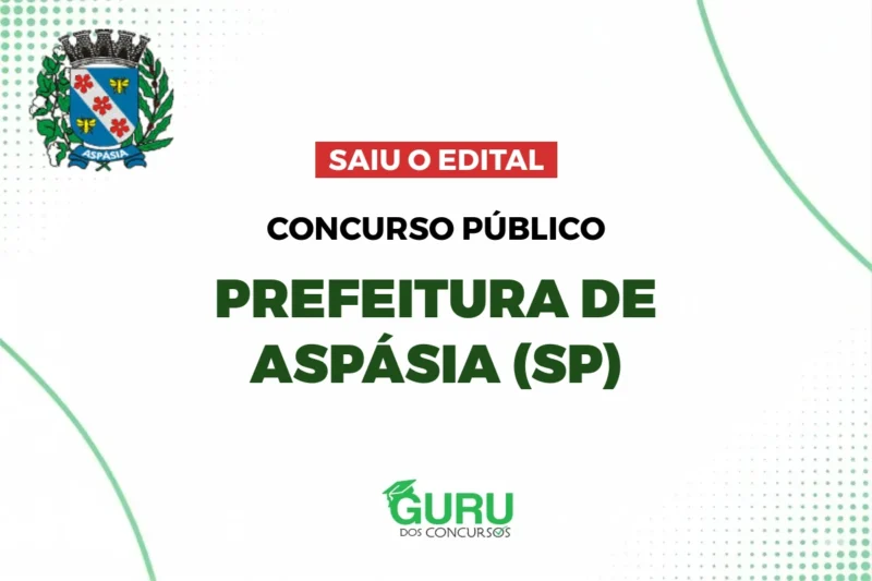 Concurso Prefeitura Aspásia (SP): Edital Publicado! Salários até R$4.420 1 Concurso Prefeitura Aspásia (SP): Edital Publicado! Salários até R$4.420