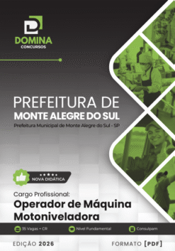 Operador de Máquina Motoniveladora Monte Alegre do Sul SP | Apostila 2026