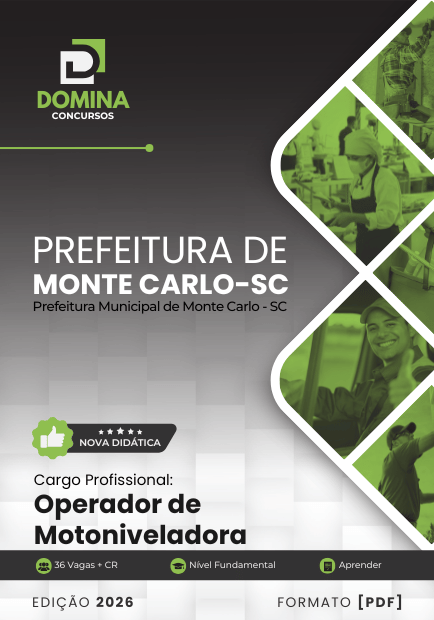 Operador de Motoniveladora Monte Carlo SC | Apostila 2026 1 Operador de Motoniveladora Monte Carlo SC | Apostila 2026