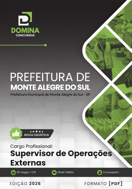 Supervisor de Operações Externas Monte Alegre do Sul SP | Apostila 2026 1 Supervisor de Operações Externas Monte Alegre do Sul SP | Apostila 2026