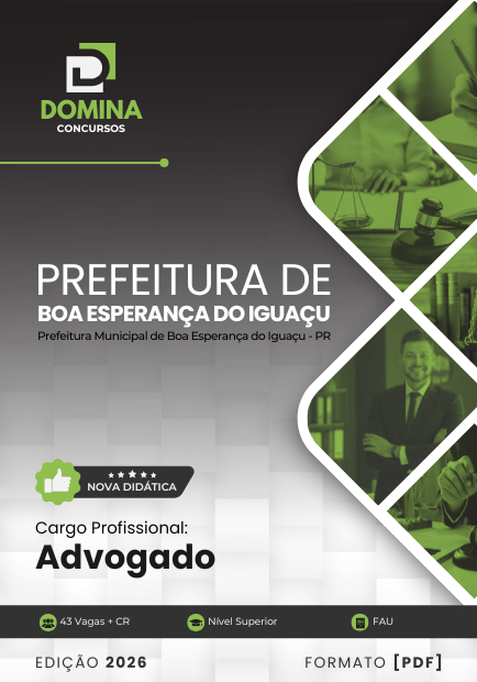 Advogado Boa Esperança do Iguaçu PR | Apostila 2026 1 Advogado Boa Esperança do Iguaçu PR | Apostila 2026