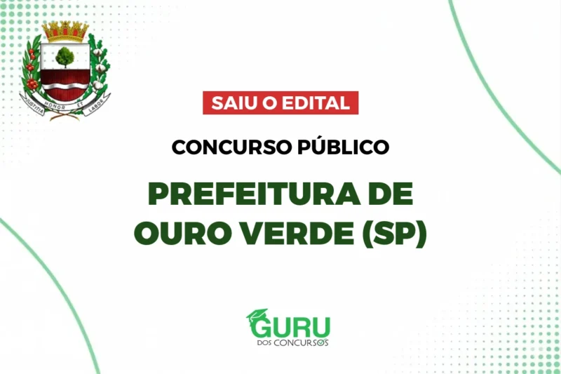 concurso prefeitura de ouro verde sp