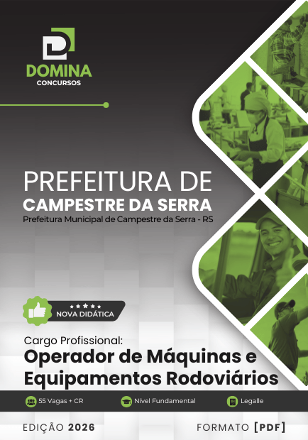 Operador de Máquinas e Equipamentos Rodoviários Campestre da Serra RS | Apostila 2026 1 Operador de Máquinas e Equipamentos Rodoviários Campestre da Serra RS | Apostila 2026