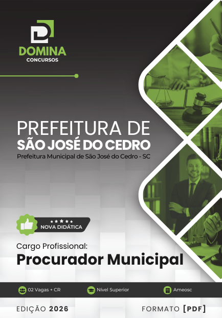 Procurador Municipal São José do Cedro SC | Apostila 2026 1 Procurador Municipal São José do Cedro SC | Apostila 2026
