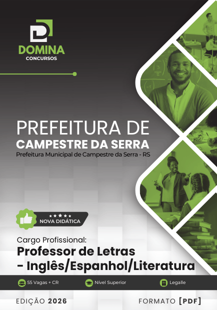 Professor de Letras Campestre da Serra RS | Apostila 2026 1 Professor de Letras Campestre da Serra RS | Apostila 2026