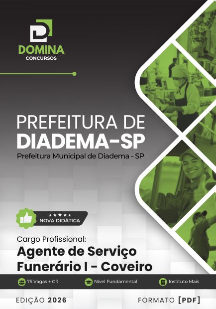 Agente de Serviço Funerário Coveiro Diadema SP | Apostila 2026 1 Agente de Serviço Funerário Coveiro Diadema SP | Apostila 2026