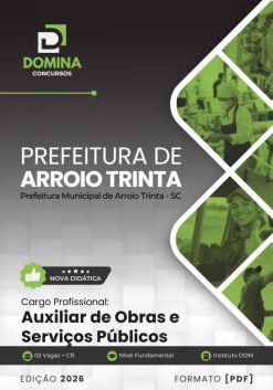 Auxiliar de Obras e Serviços Públicos Arroio Trinta SC | Apostila 2026