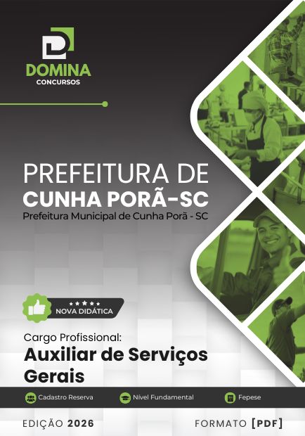 Auxiliar de Serviços Gerais Cunha Porã SC | Apostila 2026 1 Auxiliar de Serviços Gerais Cunha Porã SC | Apostila 2026