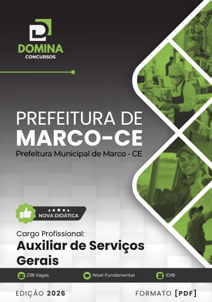 Auxiliar de Serviços Gerais Marco CE | Apostila 2026 1 Auxiliar de Serviços Gerais Marco CE | Apostila 2026