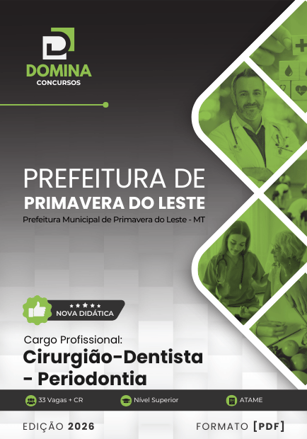 Cirurgião Dentista Periodontia Primavera do Leste MT | Apostila 2026 1 Cirurgião Dentista Periodontia Primavera do Leste MT | Apostila 2026
